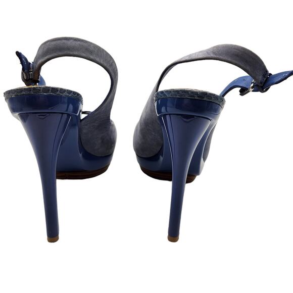 Badgley Mischka Platform Open Toe Stiletto Slingback Shoe 9.5 - Picture 7 of 8